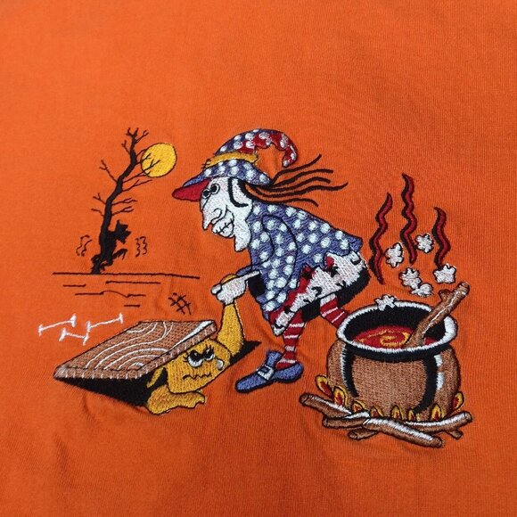 Vintage Halloween L Shirt Witch Ghost Goblin Cauldron Spell Kitschy Shenanigans - Picture 2 of 11